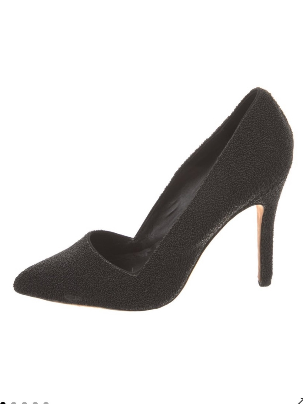 Alice + Olivia Black Beaded Pointed-Toe Stiletto Pump
